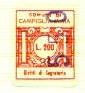 Marca da Bollo del Comune di CAMPIGLIA MARITTIMA su Carta Bianca di dimensioni 14 x 17 mm
