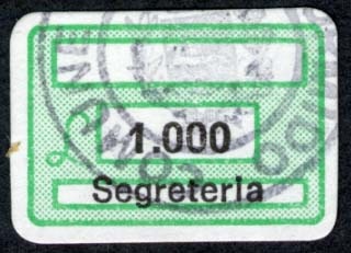 Marca da Bollo del Comune di CAMPOFORMIDO su Carta Bianca di dimensioni 19 x 13,5 mm