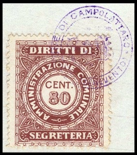 Marca da Bollo del Comune di CAMPOLATTARO su Carta Bianca di dimensioni mm