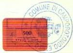 Marca da Bollo del Comune di CAMPOROTONDO ETNEO su Carta Bianca di dimensioni 20 x 14 mm