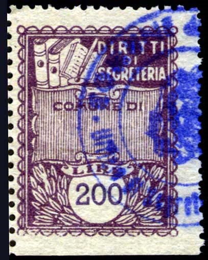 Marca da Bollo del Comune di CAMUGNANO su Carta Bianca di dimensioni 22 x 29 mm
