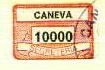 Marca da Bollo del Comune di CANEVA su Carta Bianca di dimensioni 19,5 x 13 mm