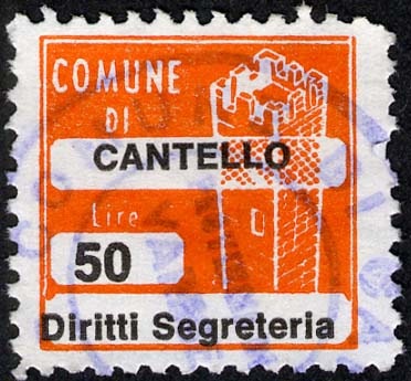 Marca da Bollo del Comune di CANTELLO su Carta Bianca di dimensioni 20 x 20 mm