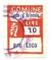Marca da Bollo del Comune di CAPO D´ORLANDO su Carta Bianca di dimensioni 18 x 25 mm