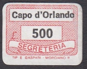 Marca da Bollo del Comune di CAPO D´ORLANDO su Carta Bianca di dimensioni 18,5 x 14 mm