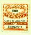 Marca da Bollo del Comune di CAPO D´ORLANDO su Carta Bianca di dimensioni 19 x 21 mm
