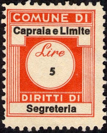 Marca da Bollo del Comune di CAPRAIA e LIMITE su Carta Blu di dimensioni mm