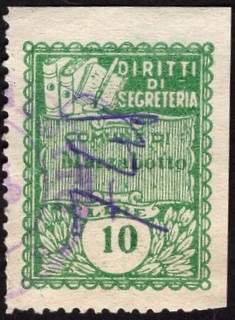 Marca da Bollo del Comune di MARZABOTTO su Carta Bianca di dimensioni 22 x 29 mm