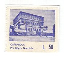 Marca da Bollo del Comune di CAPRAROLA su Carta Bianca di dimensioni 40 x 35 mm