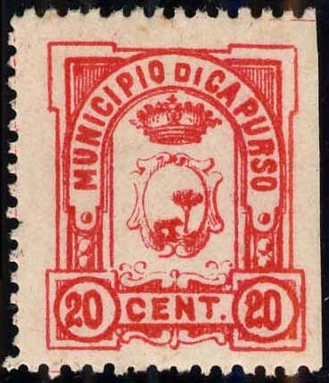 Marca da Bollo del Comune di CAPURSO su Carta Bianca di dimensioni 20 x 24 mm