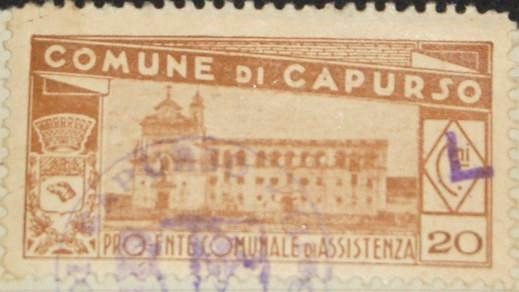 Marca da Bollo del Comune di CAPURSO su Carta Bianca di dimensioni 42 x 20 mm