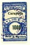 Marca da Bollo del Comune di CARAPELLE su Carta Bianca di dimensioni 20 x 32 mm