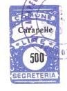 Marca da Bollo del Comune di CARAPELLE su Carta Bianca di dimensioni 17,5 x 29 mm