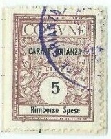 Marca da Bollo del Comune di CARATE BRIANZA su Carta Bianca di dimensioni 22 x 28 mm