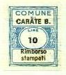 Marca da Bollo del Comune di CARATE BRIANZA su Carta Bianca di dimensioni 17 x 21 mm