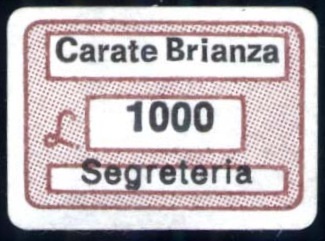 Marca da Bollo del Comune di CARATE BRIANZA su Carta Bianca di dimensioni 18,5 x 12,5 mm