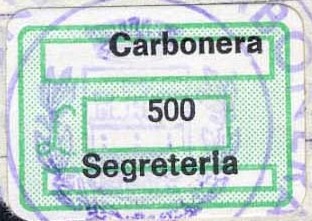 Marca da Bollo del Comune di CARBONERA su Carta Bianca di dimensioni 19 x 14 mm