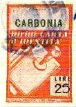 Marca da Bollo del Comune di CARBONIA su Carta Bianca Sottile di dimensioni 21 X 32 mm