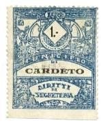 Marca da Bollo del Comune di CARDETO su Carta Bianca di dimensioni 30 x 37 mm
