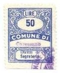 Marca da Bollo del Comune di CAREZZANO su Carta Bianca Sottile di dimensioni 22 x 28 mm