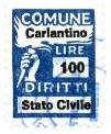 Marca da Bollo del Comune di CARLANTINO su Carta Bianca di dimensioni 18,5 x 24,5 mm