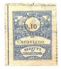 Marca da Bollo del Comune di CAROVIGNO su Carta Bianca di dimensioni 22 x 28 mm