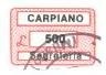 Marca da Bollo del Comune di CARPIANO su Carta Bianca di dimensioni 18,5 x 12,5 mm