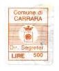 Marca da Bollo del Comune di CARRARA su Carta Bianca di dimensioni 14 x 19 mm