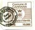 Marca da Bollo del Comune di CARRARA su Carta Bianca di dimensioni 20 x 20 mm