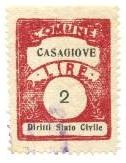 Marca da Bollo del Comune di CASAGIOVE su Carta Bianca di dimensioni 23 x 29,5 mm
