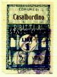 Marca da Bollo del Comune di CASALBORDINO su Carta Bianca Sottile di dimensioni 21 x 32,5 mm