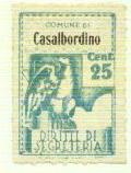 Marca da Bollo del Comune di CASALBORDINO su Carta Bianca Sottile di dimensioni 21 X 32 mm
