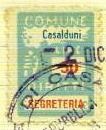 Marca da Bollo del Comune di CASALDUNI su Carta Bianca di dimensioni 18,5 x 25 mm