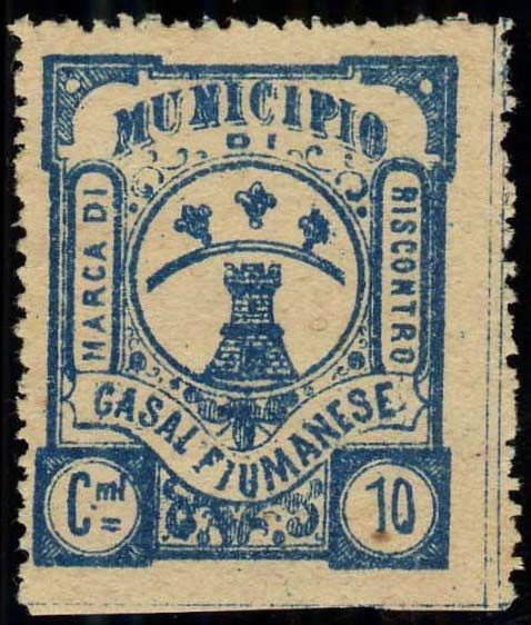 Marca da Bollo del Comune di CASALFIUMANESE su Carta Bianca di dimensioni 26 x 32,5 mm