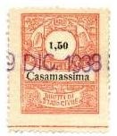 Marca da Bollo del Comune di CASAMASSIMA su Carta Bianca Sottile di dimensioni 22 x 28 mm