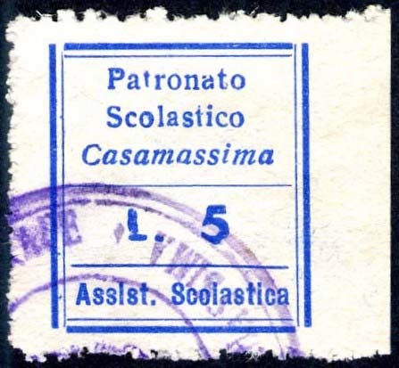 Marca da Bollo del Comune di CASAMASSIMA su Carta Bianca di dimensioni mm