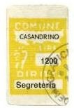 Marca da Bollo del Comune di CASANDRINO su Carta Bianca di dimensioni 20,5 x 27,5 mm