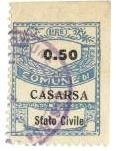 Marca da Bollo del Comune di CASARSA DELLA DELIZIA su Carta Bianca di dimensioni 22 x 28 mm