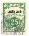 Marca da Bollo del Comune di CASELLE LANDI su Carta Bianca di dimensioni 22,5 x 30 mm