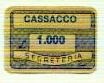 Marca da Bollo del Comune di CASSACCO su Carta Colorata di dimensioni 20 x 14 mm