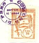 Marca da Bollo del Comune di PERO su Carta Bianca di dimensioni 20 x 26 mm