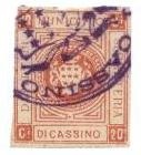 Marca da Bollo del Comune di CASSINO su Carta Bianca di dimensioni 25 x 30 mm