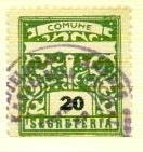 Marca da Bollo del Comune di CASTELBELLO - CIARDES su Carta Bianca di dimensioni 23 x 27 mm