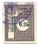 Marca da Bollo del Comune di CASTEL DEL PIANO su Carta Bianca di dimensioni 24 x 30 mm