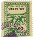 Marca da Bollo del Comune di CASTEL DEL PIANO su Carta Bianca di dimensioni 22 x 29 mm