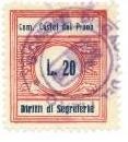 Marca da Bollo del Comune di CASTEL DEL PIANO su Carta Bianca Sottile di dimensioni 22 x 26 mm