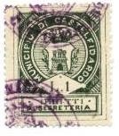 Marca da Bollo del Comune di CASTELFIDARDO su Carta Bianca Sottile di dimensioni 26 x 32 mm
