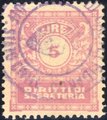 Marca da Bollo del Comune di CASTELFIDARDO su Carta Bianca Sottile di dimensioni 21 x 25 mm