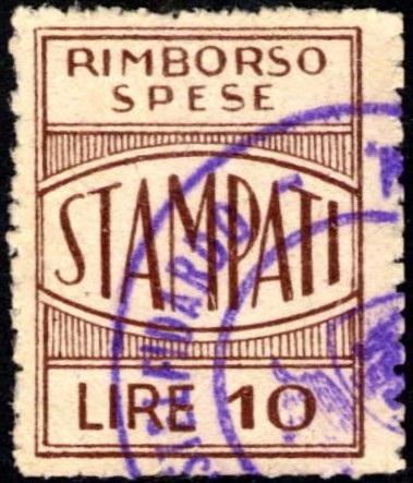 Marca da Bollo del Comune di CASTELFIDARDO su Carta Bianca di dimensioni 20,5 x 27 mm