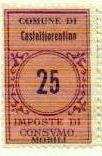 Marca da Bollo del Comune di CASTELFIORENTINO su Carta Bianca di dimensioni 20 x 32 mm